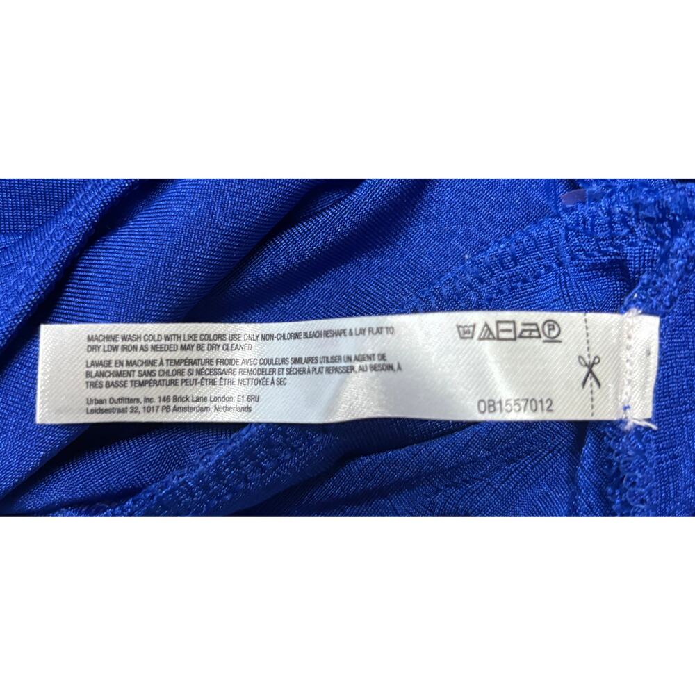 Free People Intimately Bodysuit Large Blue Long Sleeve Deep V Stretch NWT New - Picture 9 of 9